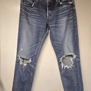 MOUSSY Distressed Blue Jeans